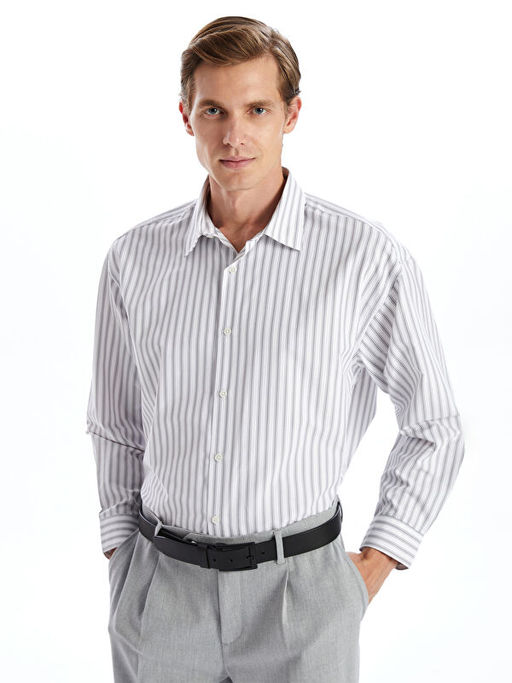 Rahat Kal?p Uzun Kollu ?izgili Erkek G?mlek