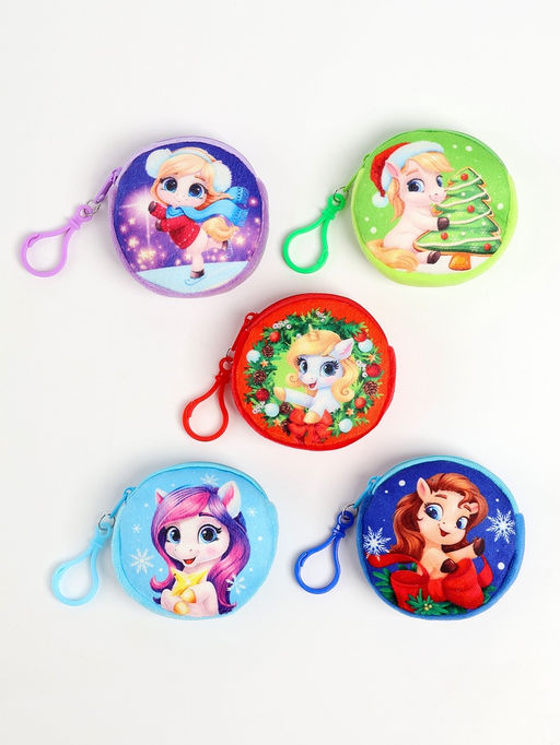 Цена за 10 шт. Кошелёк детский «Лошадки», плюшевый, МИКС