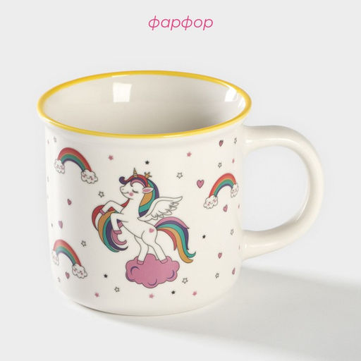 Кружка-хамелеон фарфоровая Доляна Единорог, 420 мл  фото 2