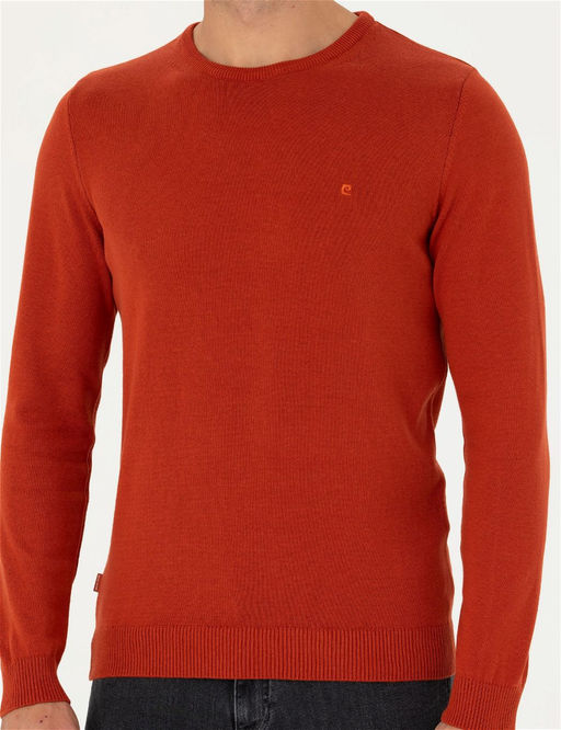 Kiremit Slim Fit Bisiklet Yaka Basic Triko Kazak - Pierre cardin фото 6