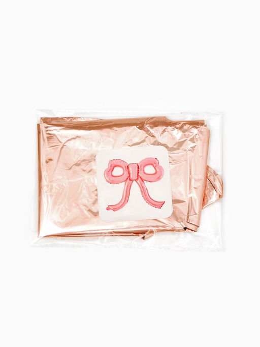 Цена за 2 шт. Воздушный шар фольгированный 22" «Бант», розовое - золото