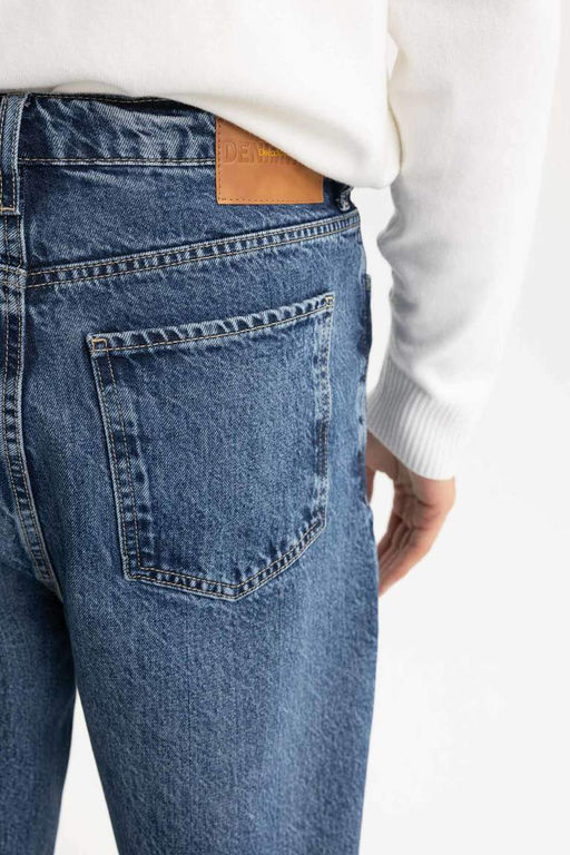 Джинсовые брюки свободного кроя с завышенной талией и нормальной талией Wiser Wash - Defacto фото 6