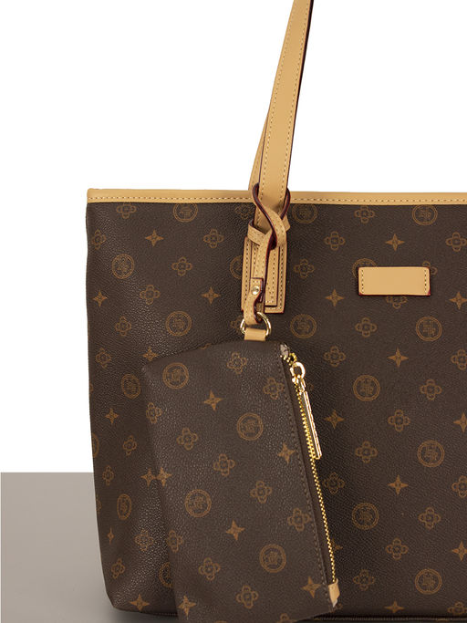 LАСCOMA сумка А567-фигурки-кофе-рыжий эко кожа-канва