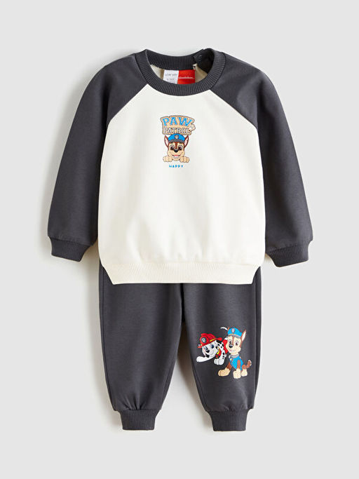 Bisiklet Yaka Paw Patrol Bask?l? Erkek Bebek Sweatshirt ve E?ofman Alt