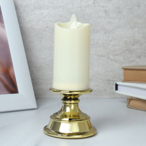 Свеча светодиодная в подсвечнике подвижный фитиль 7x16 см / 229M /уп 120/ - Галеонтрейд фото 2