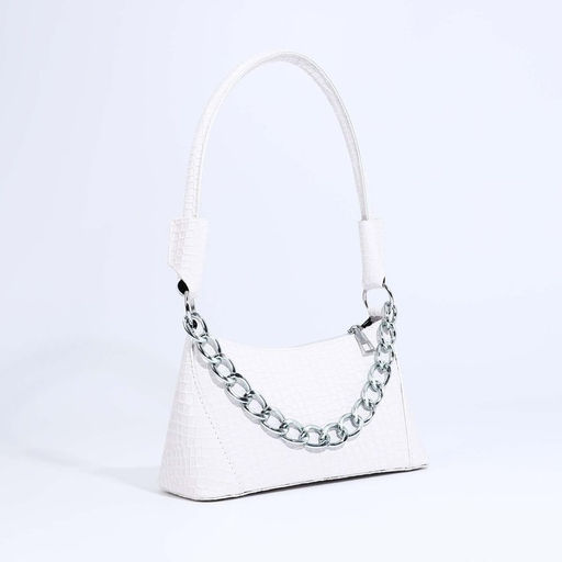 Сумка-багет на молнии, цвет белый - Simaland фото 3