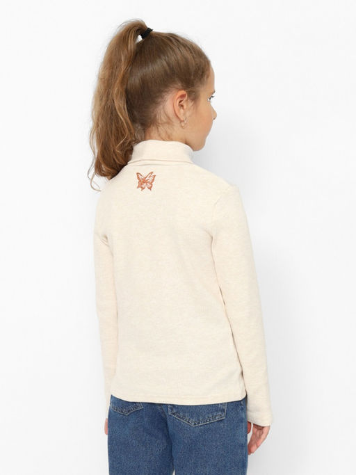 CRB wear/CWJG 63714-13-390 Водолазка для девочки,бежевый меланж/Ex.Cherubino  фото 4