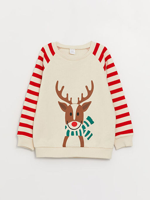 Bisiklet Yaka Y?lba?? Temal? Uzun Kollu Erkek Bebek Sweatshirt 2li - Waikiki фото 2