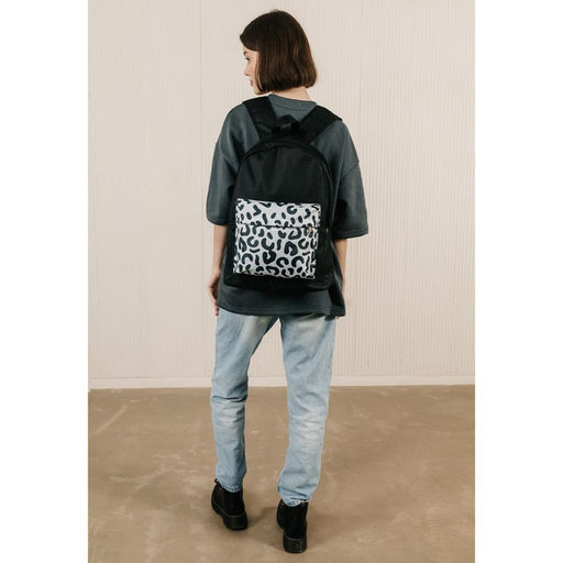 Рюкзак молодёжный Леопард, 33х13х37, отд на молнии, н/карман, чёрный - Nazamok фото 10