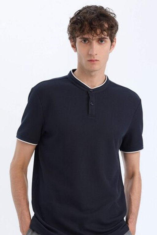 Modern Fit Dik Yaka K?sa Kollu Polo Tisort - Defacto фото 12