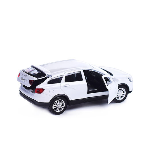 Машина металл Lada Vesta Sw Cross 12 см, (двери, багаж, белый) инерц, в коробке