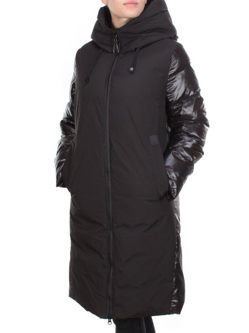 2235 BLACK Пальто женское зимнее AKIDSEFRS (200 гр. холлофайбера) - Fashion фото 3