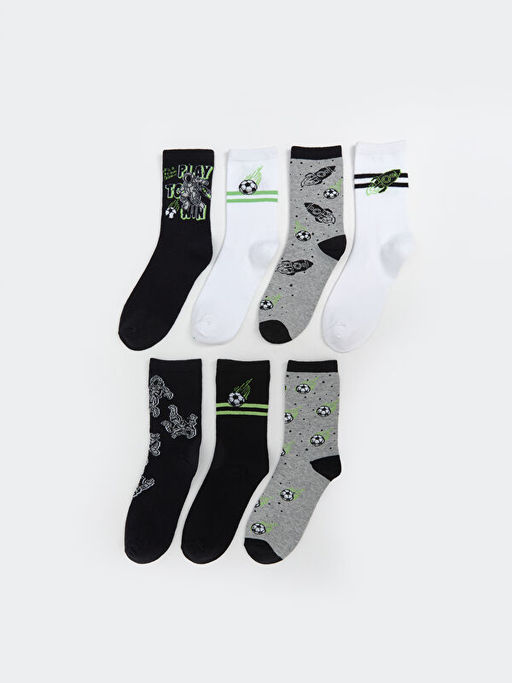 Desenli Erkek ?ocuk Soket ?orap 7li