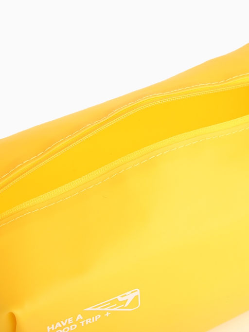 Косметичка на молнии для бассейна, с ручкой, с надписями, жёлтая