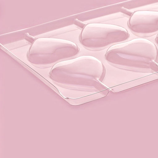 Форма для шоколада и конфет Сердце, 27.2?18.2 см, 8 ячеек, прозрачная