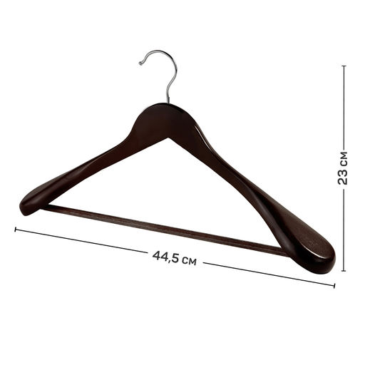 Набор вешалок дерев., 2 шт., с расшир. плеч. и переклад., 44.5*23*5.8 см, кор. цвет, шт - Valiant фото 2