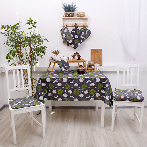 Скатерть декоративная Радушная хозяйка 145х145, рогожка, 100 % хлопок, Кокосы серый - Традиция фото 9