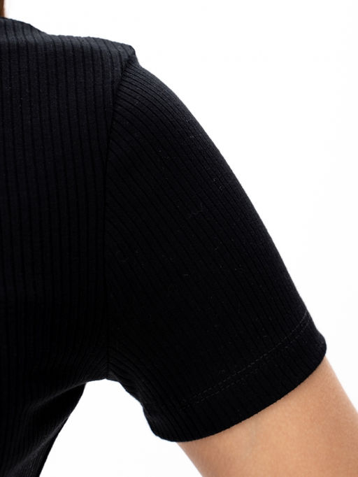 Кроп-топ в рубчиквискоза 95%, лайкра 5%,черный - Binita фото 7
