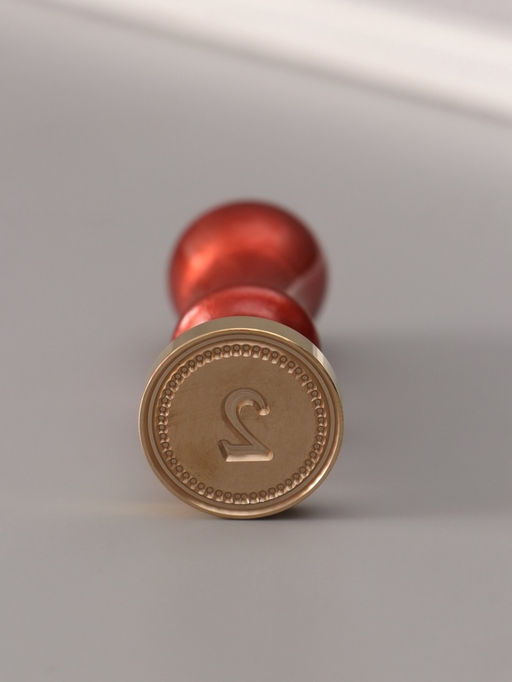 Печать для сургуча с пластиковой ручкой «Классика цифра 2», 2.5×2.5×6.3 см