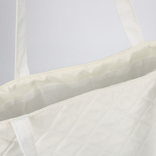 Сумка-шопер женская болоньевая, 40*35*7см, белый цвет - Nazamok фото 9