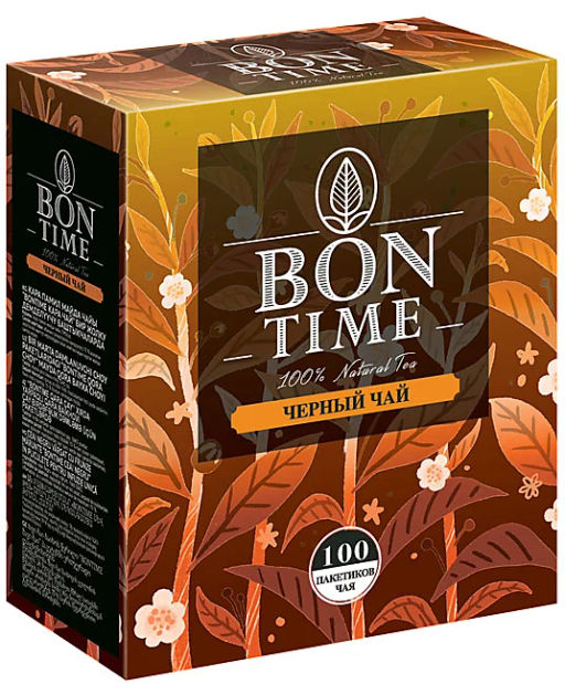 Bontime, чай черный, 100 пакетиков, 200 г  фото 2