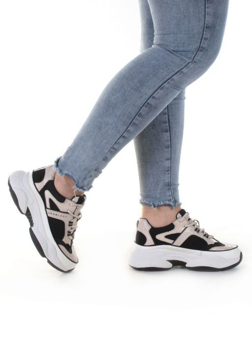 05-FDSJ01-1P BLACK Кроссовки женские (натуральная кожа, текстиль) - Фабричный китай фото 2