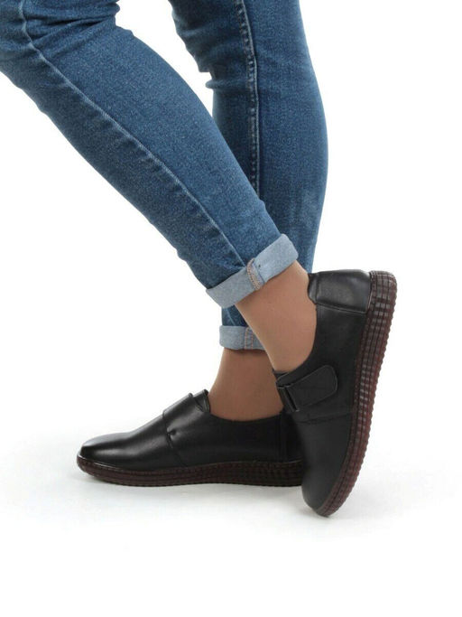 5909 BLACK Полуботинки женские (натуральная кожа)