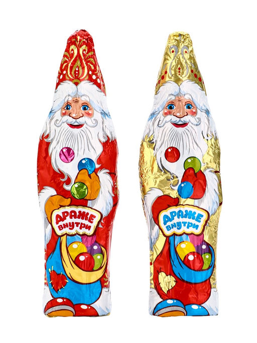 Фигурный шоколад Дед мороз, с драже внутри, кондитерская глазурь, 80 г