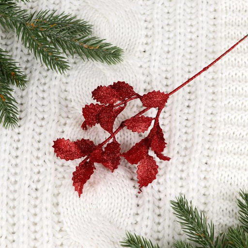 Цена за 10 шт. Декор блеск «Резные листочки», h=20 см, МИКС