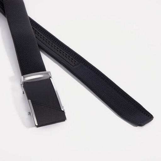 Ремень мужской длинный, длина 125 см, ширина 3.5 см, пряжка автомат, чёрный