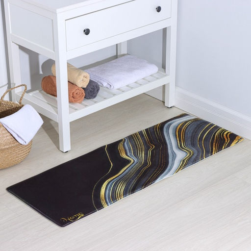 Коврик для ванной и туалета Доляна Камень, 44?120 см, чёрный фото 2