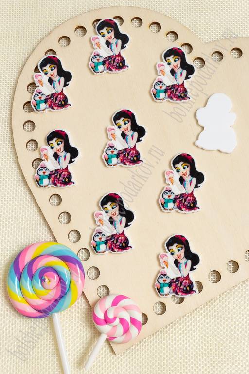 Кабошон-вырубка Девочка, пингвин 36*25 мм (10 шт) SF-3023