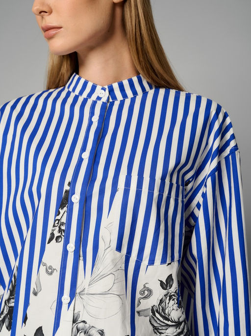 Блузка женская с ремнем 12521-33088 blue/multicolor - Maxroses фото 6