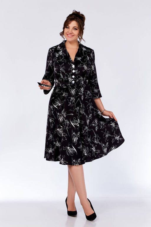 Блуза Swallow 803.2 черный+серебряный узор фото 380