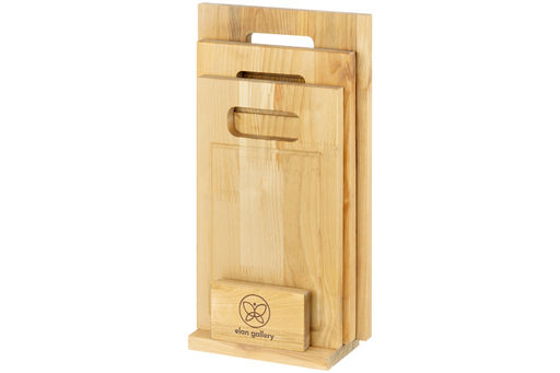 Комплект 3 досок 38*22*1,8 см, 34*20*1,8 см, 30*18*1,8 см "Прямая ручка" на дер. подстав.