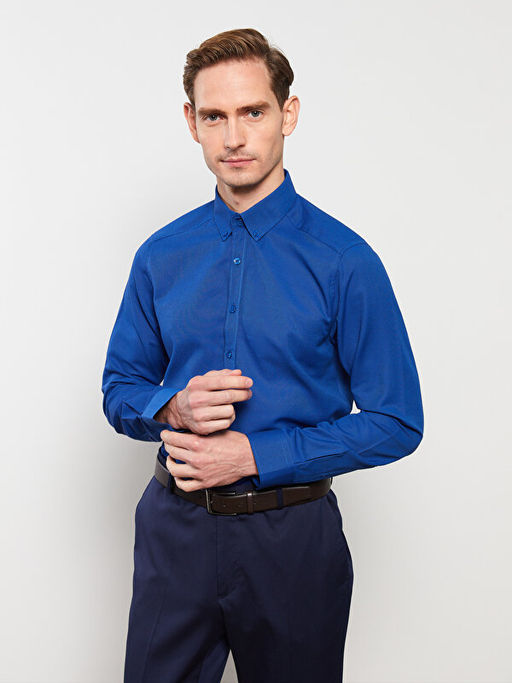 Slim Fit Uzun Kollu Oxford Erkek G?mlek