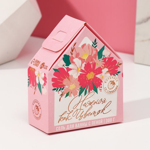 Соль для ванны с сухой пеной Нежной, как цветок, клубника со сливками - Чистое счастье фото 5