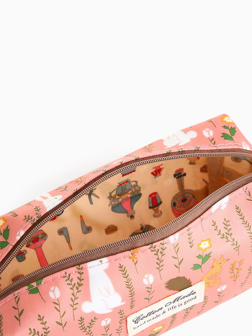 Косметичка на молнии, с подкладкой, маленькая, с принтом Волшебная лес, розовая - Simaland фото 3