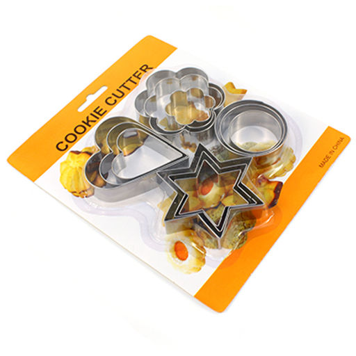 Форма для печенья из нержавеющей стали набор 12 штук: сердечко - 3 штуки; цветок - 3 штуки; круг - 3 штуки; звездочка - 3 штуки Ассорти, в блистере (Китай) - Домашняя мода фото 2