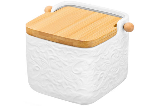 Банка д/сыпучих продуктов 850 мл 15*12*11 см "Лоза" + откидная бамбук.крышка