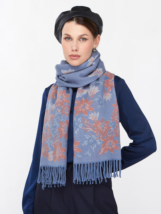 В составе ШЕРСТЬ и КАШЕМИР Большой, мягкий, теплый однотонный двусторонний палантин