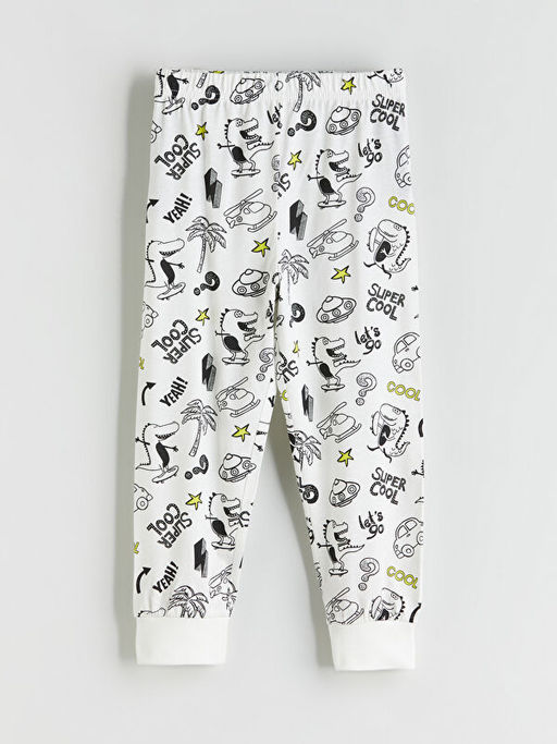 Bask?l? Erkek ?ocuk Pijama Alt