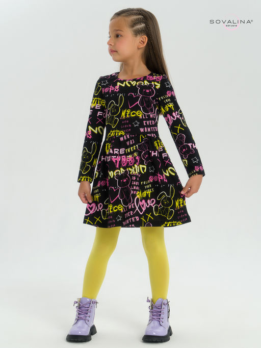 Платье Эля неоновые мишки - Sovalina фото 26