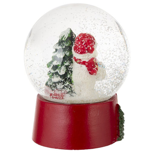 Фигурка декоративная "Дед Мороз/Снеговик/Медвежонок" в стекл шаре, L9 W8 H10 см, 3в.
