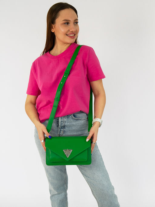 LACCOMA сумка TH858-зеленый натуральная кожа полиэстр