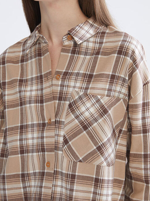 Ekose Oversize Kad?n G?mlek