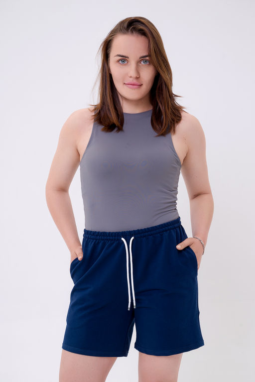 Шорты женские из футера Таиланд индиго - Амадэль фото 3