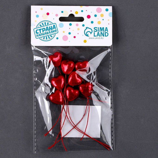 Набор для украшения торта Сердца, в наборе 8 шт. - Страна карнавалия фото 3