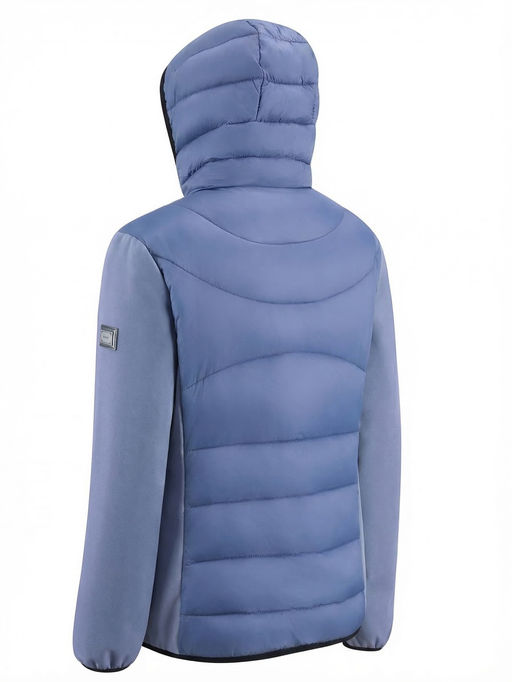 Куртка женская гибридная стёганая с капюшоном с графеновой подкладкой синего цвета 9630_1S