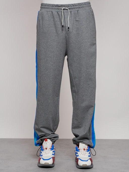 Широкие спортивные штаны трикотажные мужские серого цвета 12903Sr - Mtforce фото 10